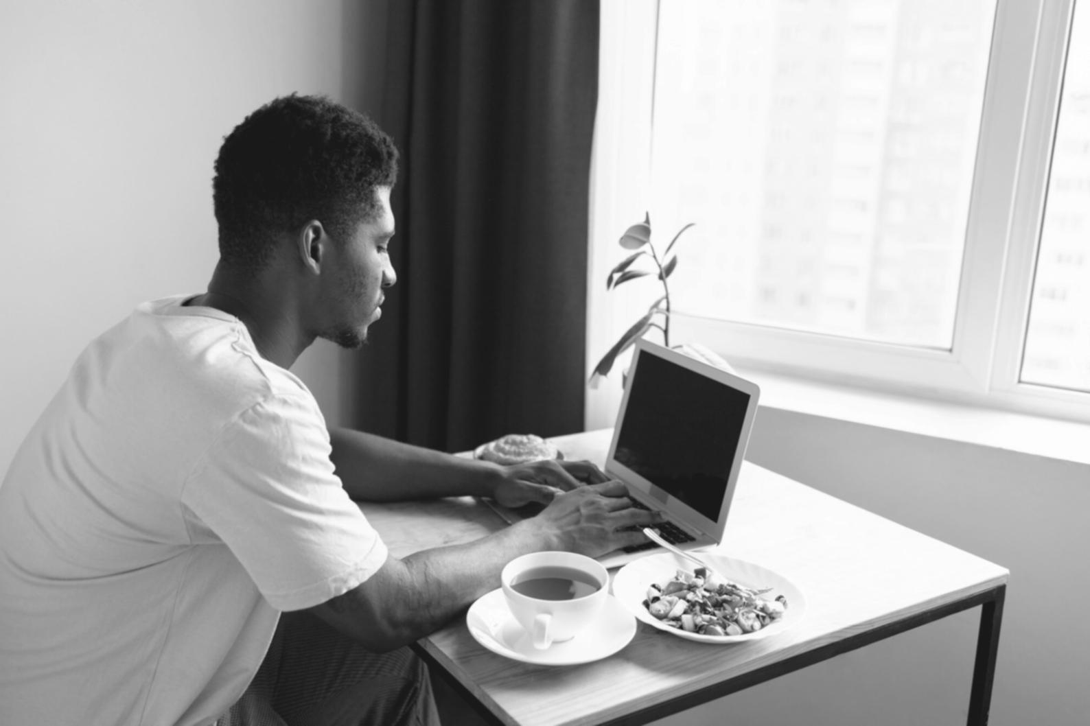 Financial planning workspace with documents and calculator